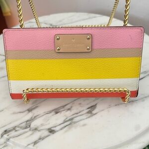 Kate Spade Pink and Yellow Striped wallet